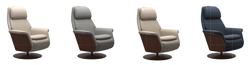 Stressless Sam Wood Swivel Leather Recliner Chair Colors by Ekornes
