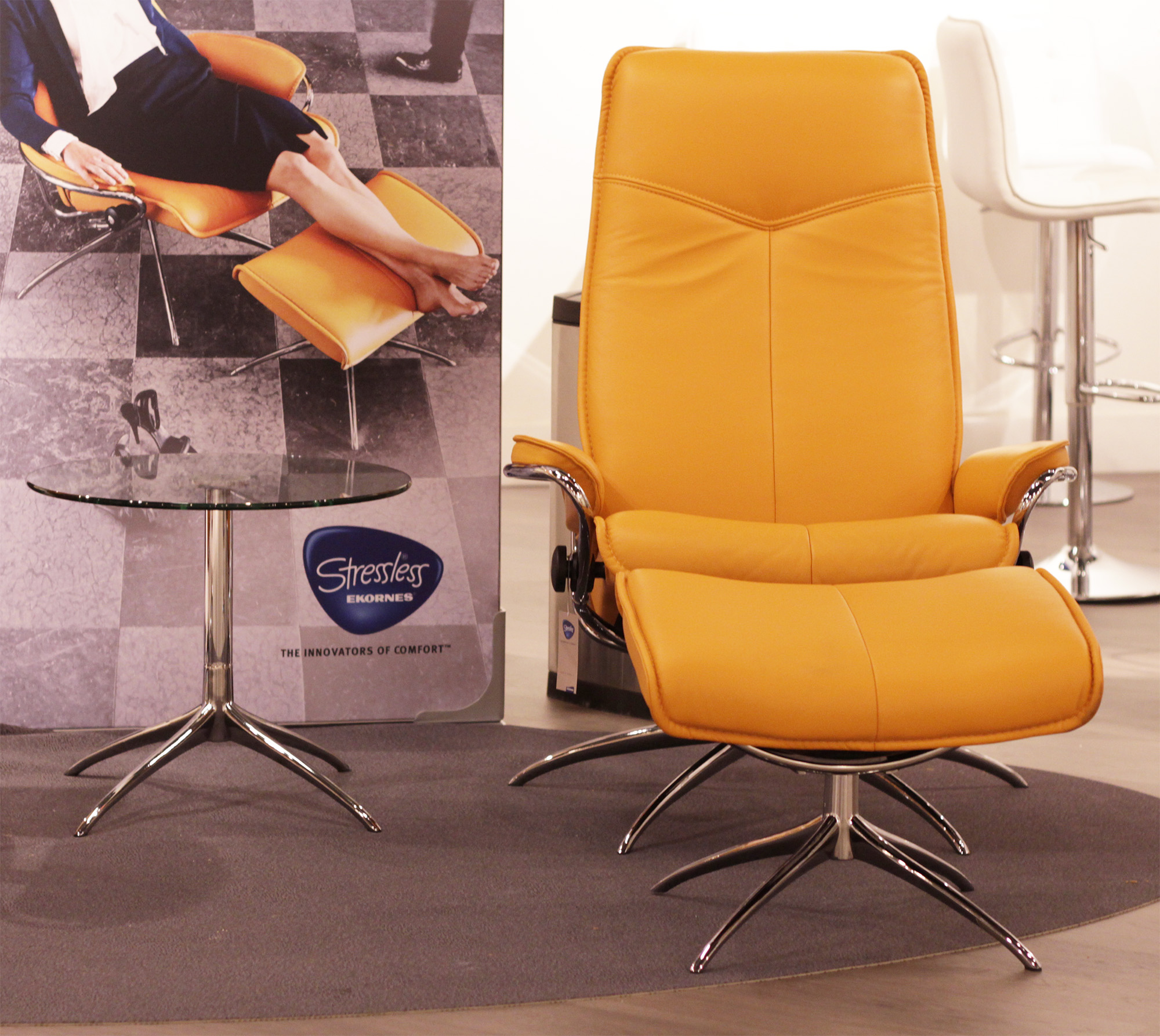 Stressless Stressless City High Back Paloma Clementine Leather Recliner Chair by Ekornes